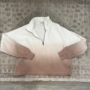 Z Supply Ombré Zeta Dip Dye Half Zip Pullover